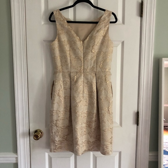 Eliza J Gold Jacquard Cocktail Dress - Picture 4 of 9